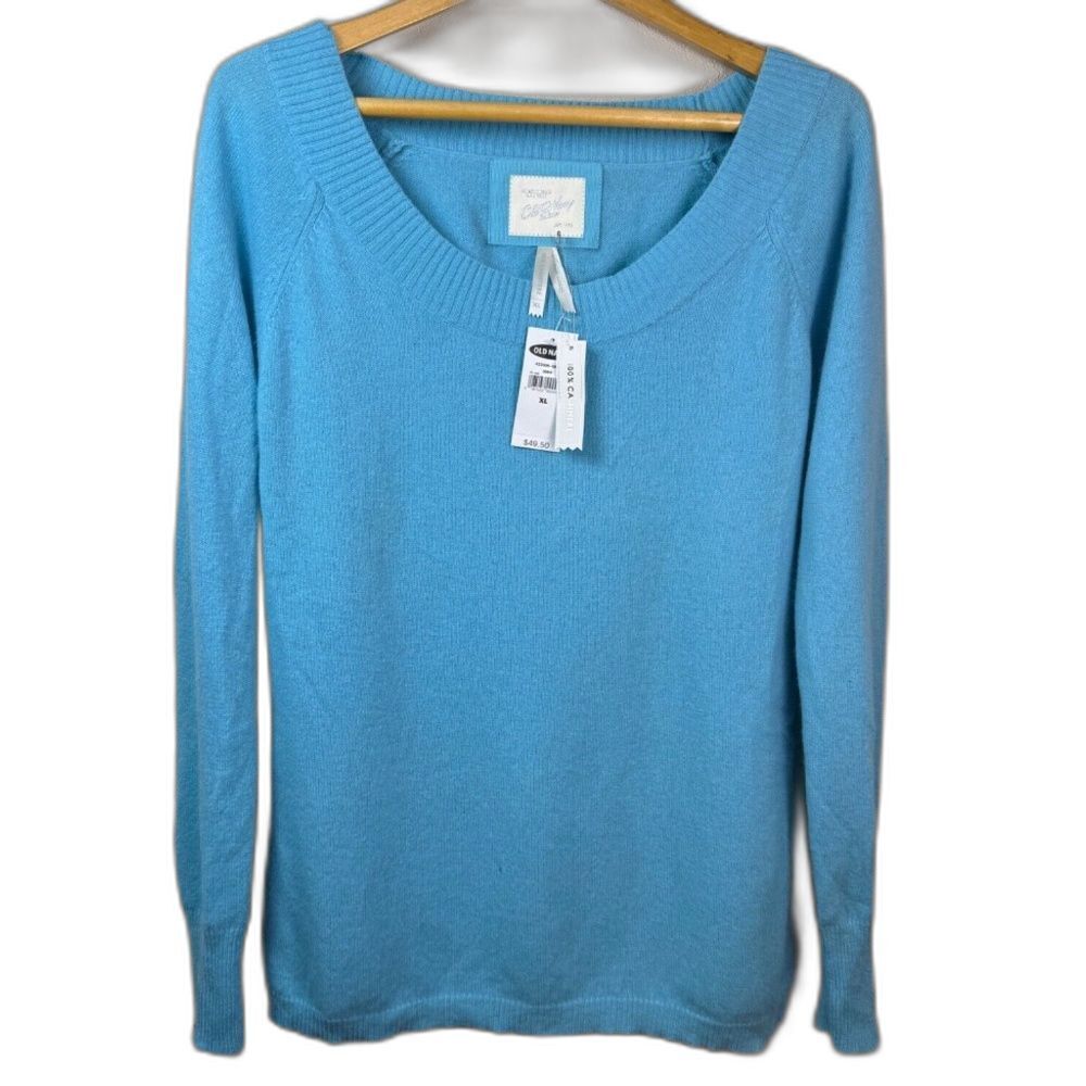 Old Navy Cashmere Sweater Women's XL NWT Vintage‎ Y2K Blue *Flaw